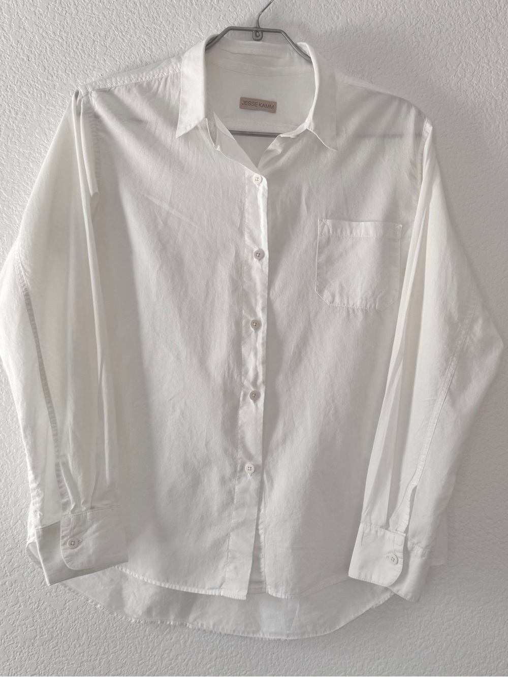 Jesse Kamm White Button Up Shirt size Small